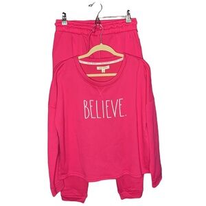 NWOT RAE DUNN 2PcSet Sweatshirt & Jogger Pants Size Small
